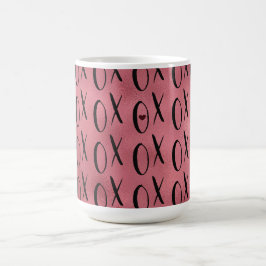 Taza De Café Corazón rojo negro XOXO