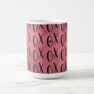 Taza De Café Corazón rojo negro XOXO