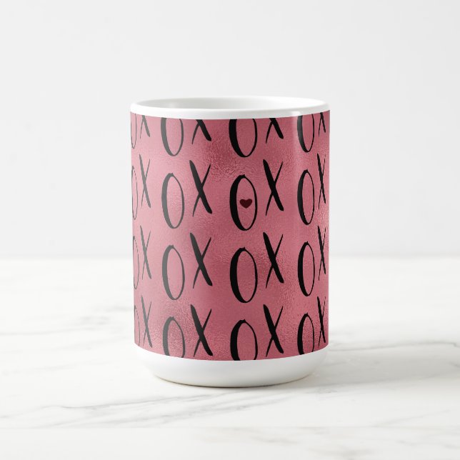 Taza De Café Corazón rojo negro XOXO (Centro)
