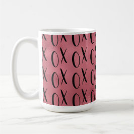 Taza De Café Corazón rojo negro XOXO