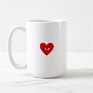 Taza De Café Corazón Rojo Simple Personalizado