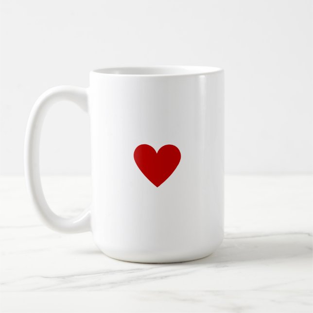 Taza De Café Corazón Rojo Simple Personalizado (Izquierda)