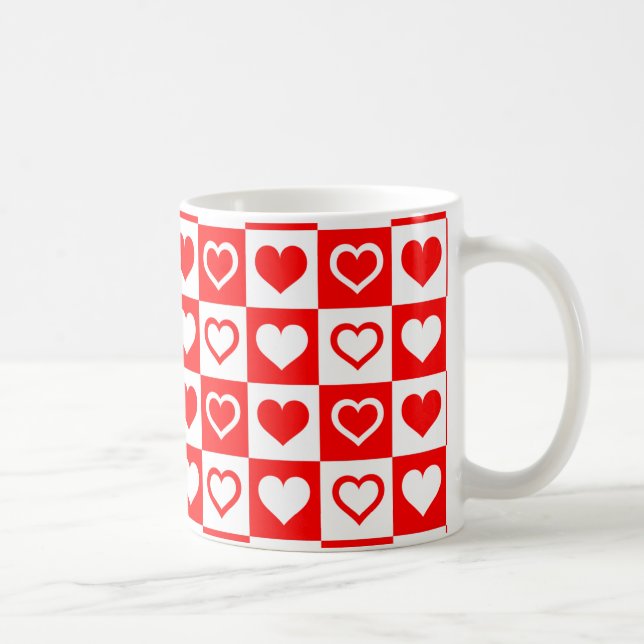 Taza De Café Corazón rojo y blanco (Derecha)