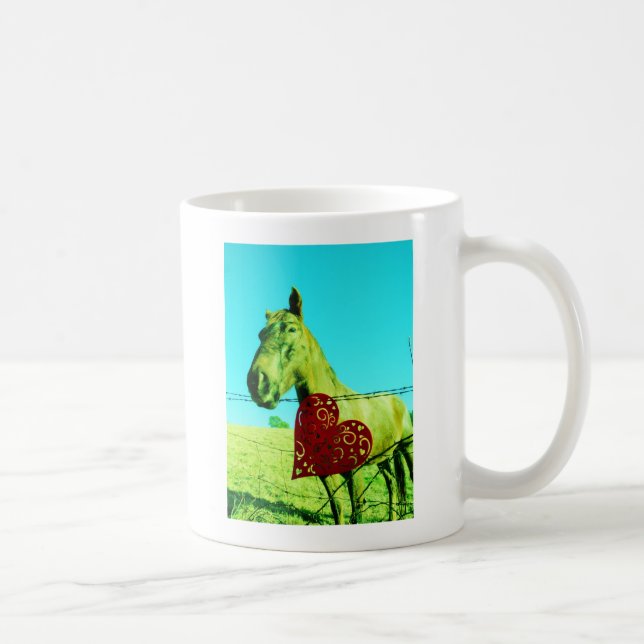 Taza De Café Corazón rojo y caballo (Derecha)