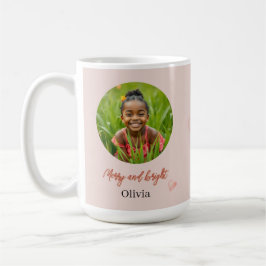 Taza De Café Corazón rosa de vacaciones pintado a mano lindo