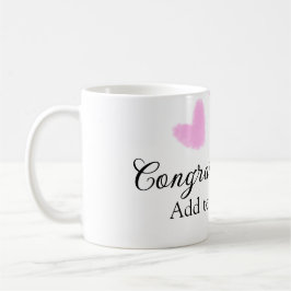Taza De Café Corazón rosa felicitaciones graduación acuarela a