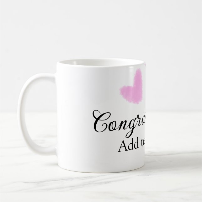 Taza De Café Corazón rosa felicitaciones graduación acuarela a (Izquierda)