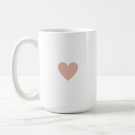 Taza De Café Corazón Rosa Simple Personalizado