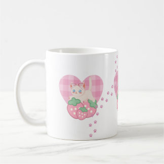 Taza de café Corazón Rosa y Gatito Adorable - Ka