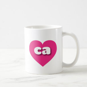 Taza De Café Corazón rosado caliente de California - Amo ca