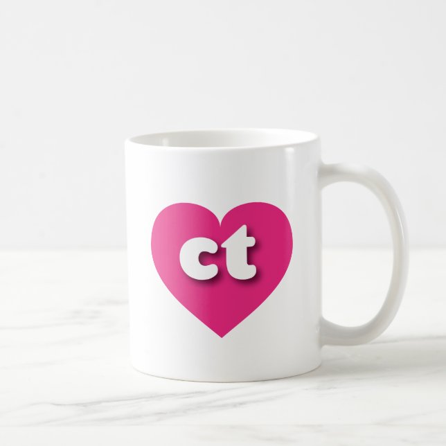 Taza De Café Corazón rosado caliente de Connecticut - Me encant (Derecha)