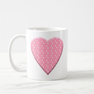 Taza De Café Corazón rosado de la fresa