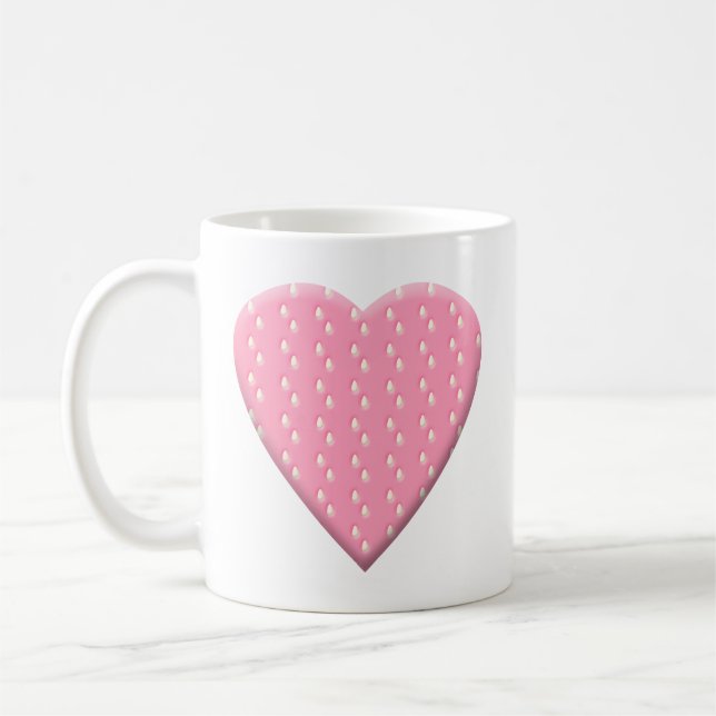 Taza De Café Corazón rosado de la fresa (Izquierda)