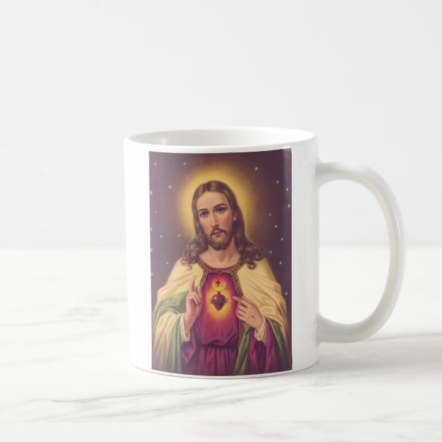 Taza De Café Corazón sagrado de Jesús (Derecha)