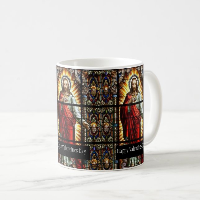 Taza De Café Corazón sagrado del católico del día de San (Anverso derecho)