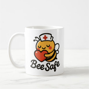 Taza De Café Corazón seguro de enfermera abeja