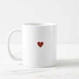 Taza De Café Corazón Sencillo Burdeos Granate Moderno Minimalis
