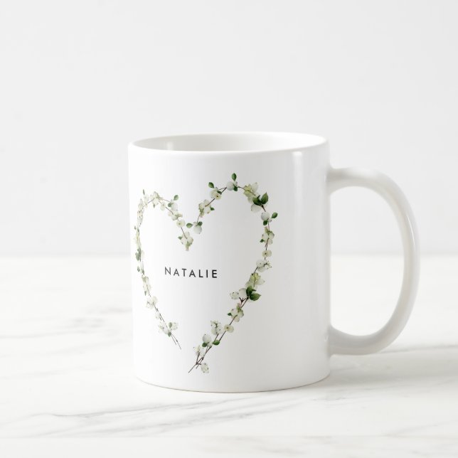 Taza De Café Corazón silvestre blanco multifoto elegante (Derecha)
