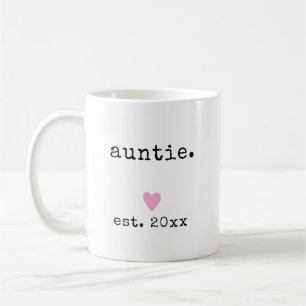 Taza De Café Corazón Simple Minimalista Año Nuevo Tía Personali