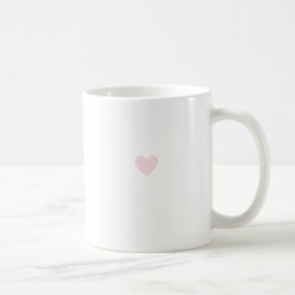 Taza De Café Corazón Simple Rosa Pastel Moderno Minimalista Chi