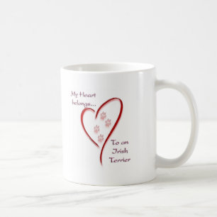Taza De Café Corazón Terrier Irlandés Pertenece