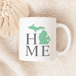 Taza De Café Corazón verde claro de la casa de Michigan