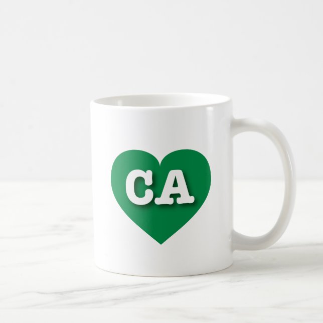 Taza De Café Corazón Verde de California - Amo CA (Derecha)