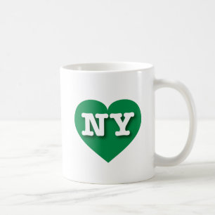 Taza De Café Corazón verde de Nueva York - Amo a NY