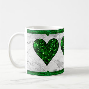 Taza De Café Corazón verde del Día de San Patricio