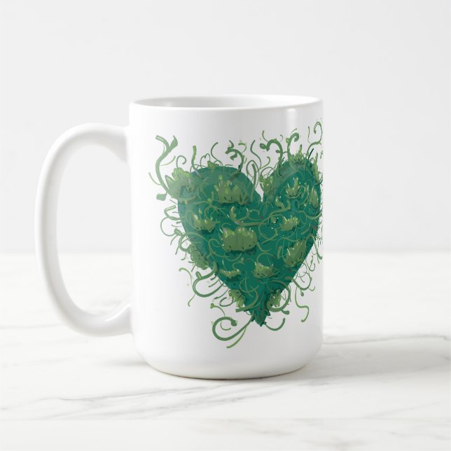Taza De Café Corazón verde interior (Izquierda)