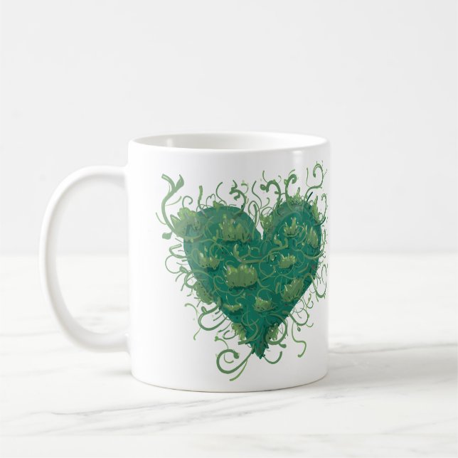 Taza De Café Corazón verde interior (Izquierda)