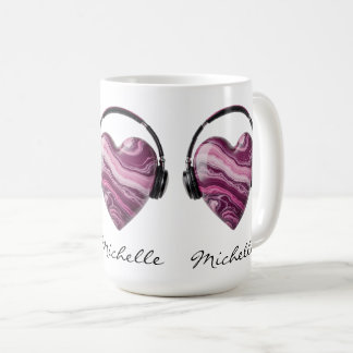 Taza De Café Corazón y audífonos personalizados