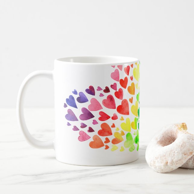 Taza De Café Corazones (Con donut)