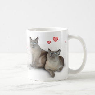 Taza De Café Corazones 4 gatos