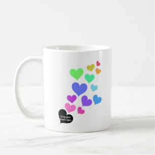 Taza De Café Corazones abiertos arcoíris