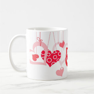 Taza De Café Corazones adorables colgando San Valentín dulce Mu