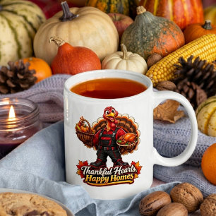 TAZA DE CAFÉ CORAZONES AGRADECIDOS, HOGARES FELICES
