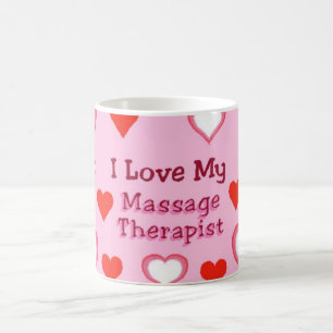 Taza De Café Corazones: Ame a mi terapeuta del masaje