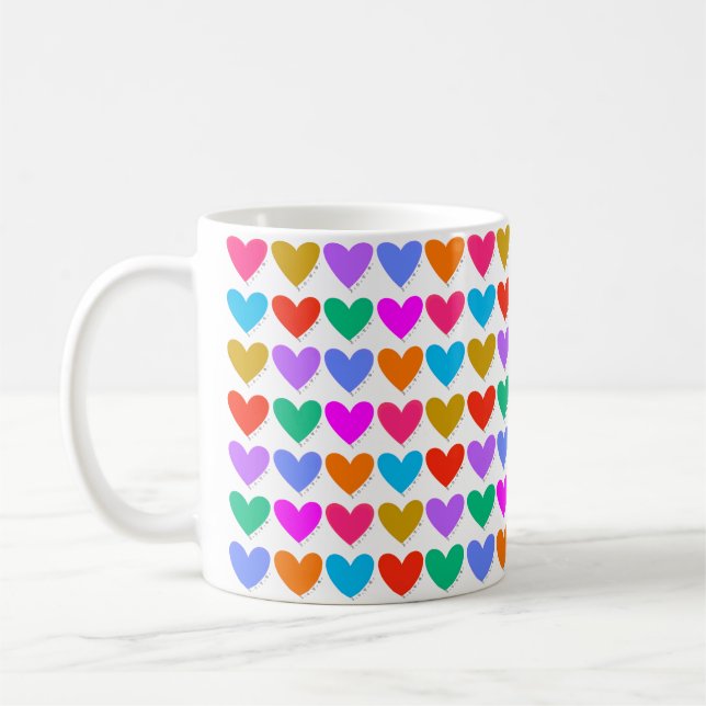 Taza De Café Corazones arcoiris (Izquierda)