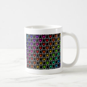 Taza De Café Corazones arcoiris
