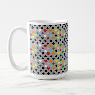 Taza De Café Corazones Arcoíris