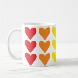 Taza De Café Corazones arcoiris