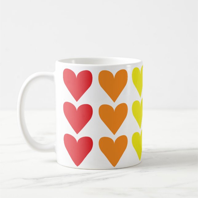 Taza De Café Corazones arcoiris (Izquierda)