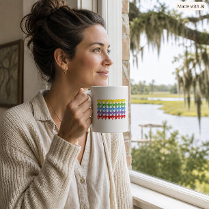 Taza De Café Corazones Arcoíris de Orgullo Estatal de Luisiana