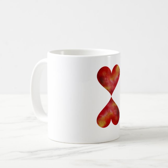 Taza De Café Corazones Blanco 325 ml Mug Blanco clásico (Anverso izquierdo)