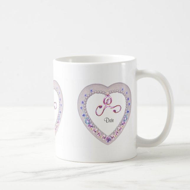 Taza De Café Corazones Boda Favor Mug (Derecha)
