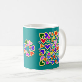 Taza De Café Corazones coloridos