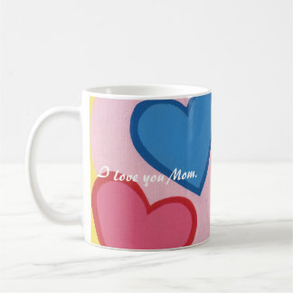 Taza De Café Corazones coloridos en capas te amo a mamá Mugs