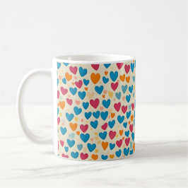 Taza De Café Corazones coloridos y personalizados, padre modern