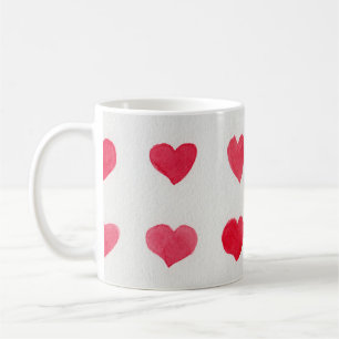Taza De Café Corazones de acuarela sin mar: diseño de patrones
